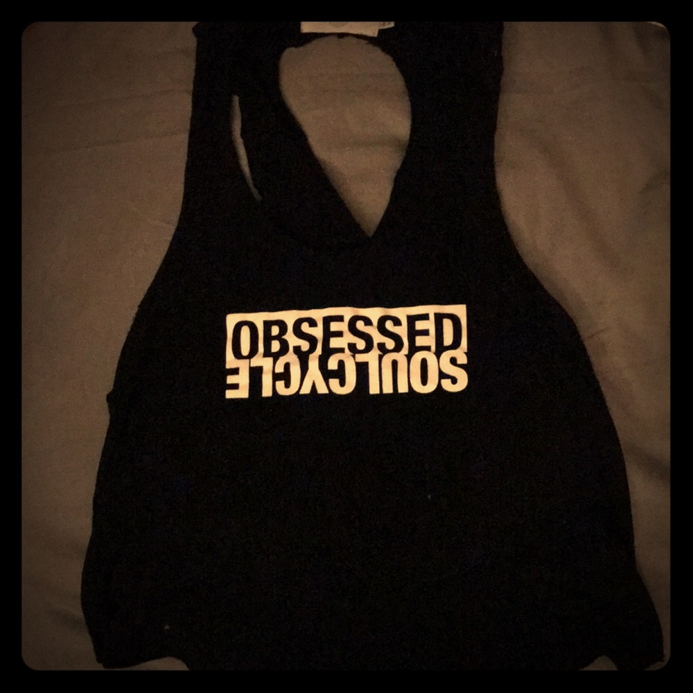 SOLD - SoulCycle “obsessed” cropped tank